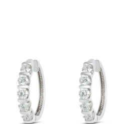 22MM Diamond Hoops, 14K White Gold Clearance