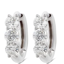 12.5MM Diamond Huggie Hoop Earrings 14K Hot