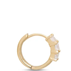 12MM Emerald Cut Diamond Hoops, 1 Total Carat Weight, 14K Yellow Gold Best