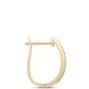 17.5MM Hinged Hoop Diamond Earrings, 14K Yellow Gold Clearance