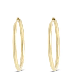 25MM Hinged Hoop Earrings, 14K Yellow Gold Hot