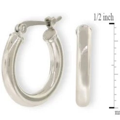 15MM Hoop Earrings, 14K White Gold Clearance