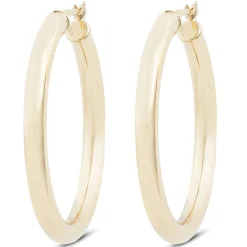 30MM Hoop Earrings, 14K Yellow Gold Best