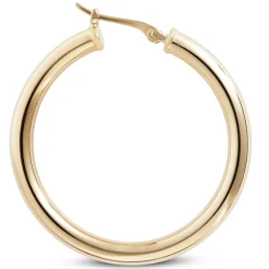 30MM Hoop Earrings, 14K Yellow Gold Best
