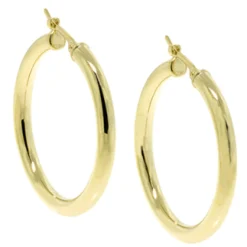 30MM Hoop Earrings, 14K Yellow Gold Best