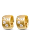 12MM Huggie Hoops With Scattered Round Diamonds, 14K Yellow Gold Discount