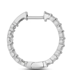 18MM Inside Out Diamond Hoop Earrings 14K, 1 ctw. Discount