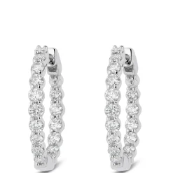 18MM Inside Out Diamond Hoop Earrings 14K, 1 ctw. Discount