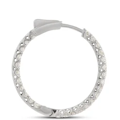 27MM Inside Out Diamond Hoops, 14K White Gold Online