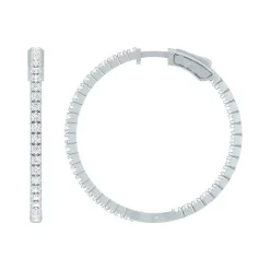 39MM Inside Outside Diamond Hoop Earrings, 14K Yellow Gold Sale