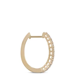 20MM Oval Diamond Hoop Earrings, 14K Yellow Gold Online
