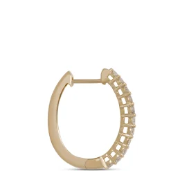 17MM Oval Diamond Hoops, 14K Yellow Gold Discount