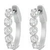 19MM Oval Hoop Diamond Earrings, 14K White Gold Hot