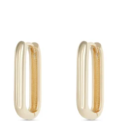 20MM Polished Oblong Hoops, 14k Yellow Gold Sale