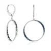 20MM Sapphire & Diamond Circle Earrings 14K Outlet