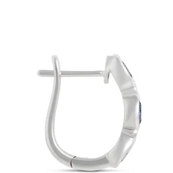 16MM Sapphire & Diamond Hoop Earrings 14K Hot