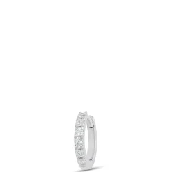 9MM Single Diamond Hoop Earring, 14K White Gold Hot