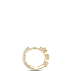 10MM Single Diamond Hoop Earring, 14K Yellow Gold Discount