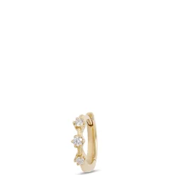 10MM Single Diamond Hoop Earring, 14K Yellow Gold Discount