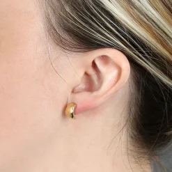 10MM Small Half Wrap Hoop Earrings 14K New