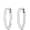 12MM Smooth Huggie Hoop Earrings, 14K White Gold Discount