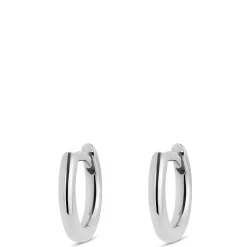 10MM Tiny Hoop Earrings, 14K White Gold Hot