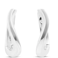 18MM Twisted Hoop Earrings in Sterling Silver New
