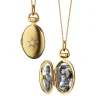 Monica Rich Kosann Petite Oval "Diamond Star" Gold Locket Necklace, 18K Yellow Gold Hot