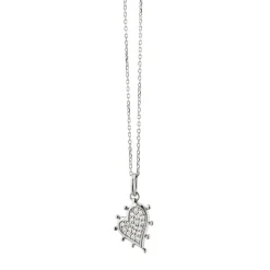 Monica Rich Kosann Petite Pave White Sapphire Heart Necklace, Sterling Silver Best