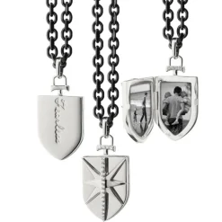 Monica Rich Kosann Sterling Silver Fearless Shield Locket Clearance