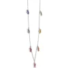Multi-Colored Sapphire Floral Station Necklace, 14K White Gold Sale