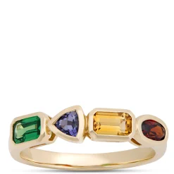 Multicolor Gemstone Ring, 14K Yellow Gold Outlet
