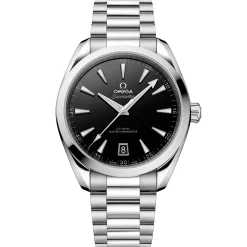 Omega Seamaster Aqua Terra 150M Steel on Steel Strap Black Dial Watch, 41mm Hot