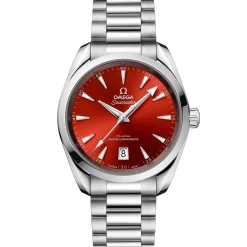 Omega Seamaster Aqua Terra Shades Steel on Steel Red Dial Watch, 38mm Clearance