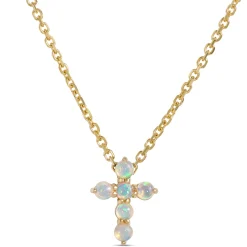 Opal Cross Pendant, 14K Yellow Gold Outlet