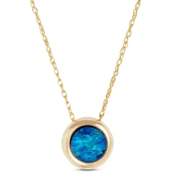 Opal Doublet Button Pendant 14K Best