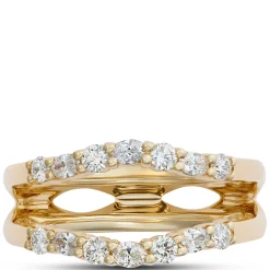 Oval and Round Diamond Ring Enhancer in 14K Yellow Gold Best