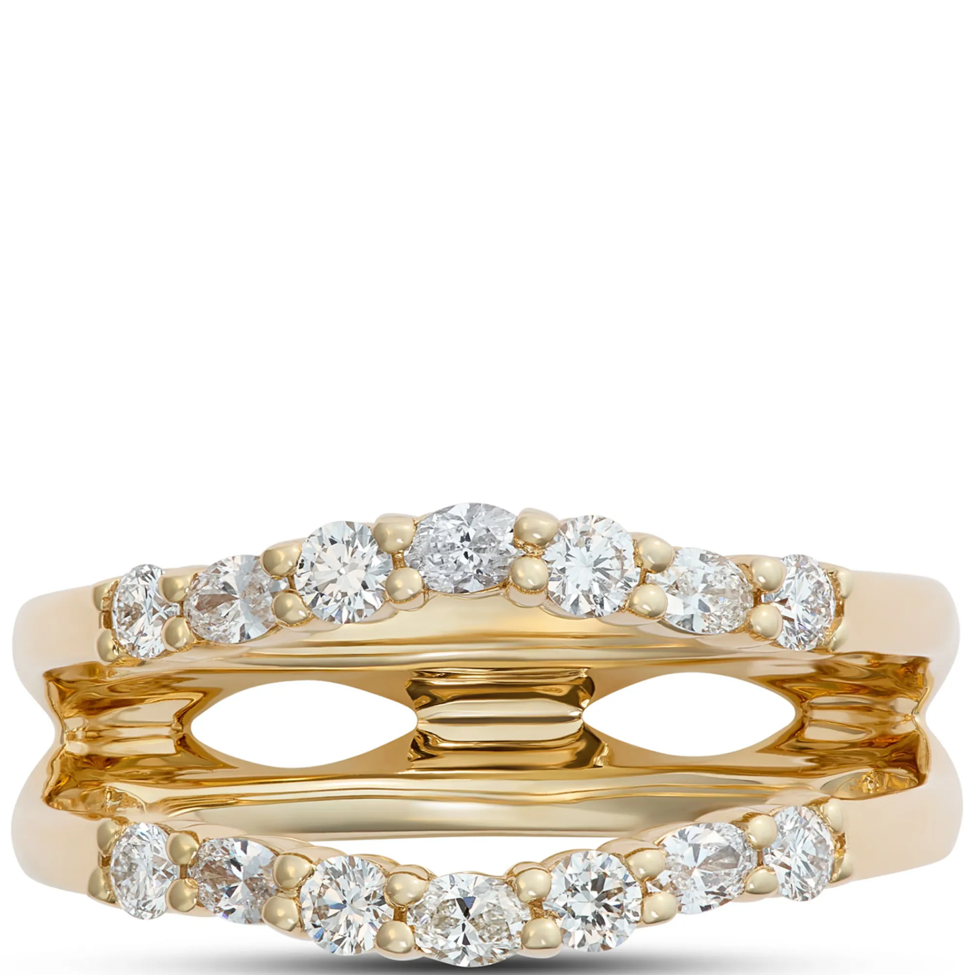 Oval and Round Diamond Ring Enhancer in 14K Yellow Gold Best