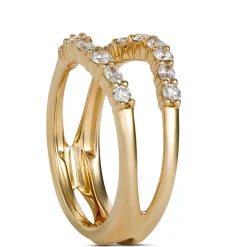 Oval and Round Diamond Ring Enhancer in 14K Yellow Gold Best