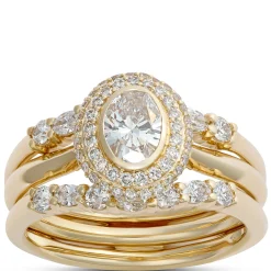 Oval and Round Diamond Ring Enhancer in 14K Yellow Gold Best