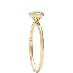 Oval Bezel Set Blue Topaz Ring, 14K Sale