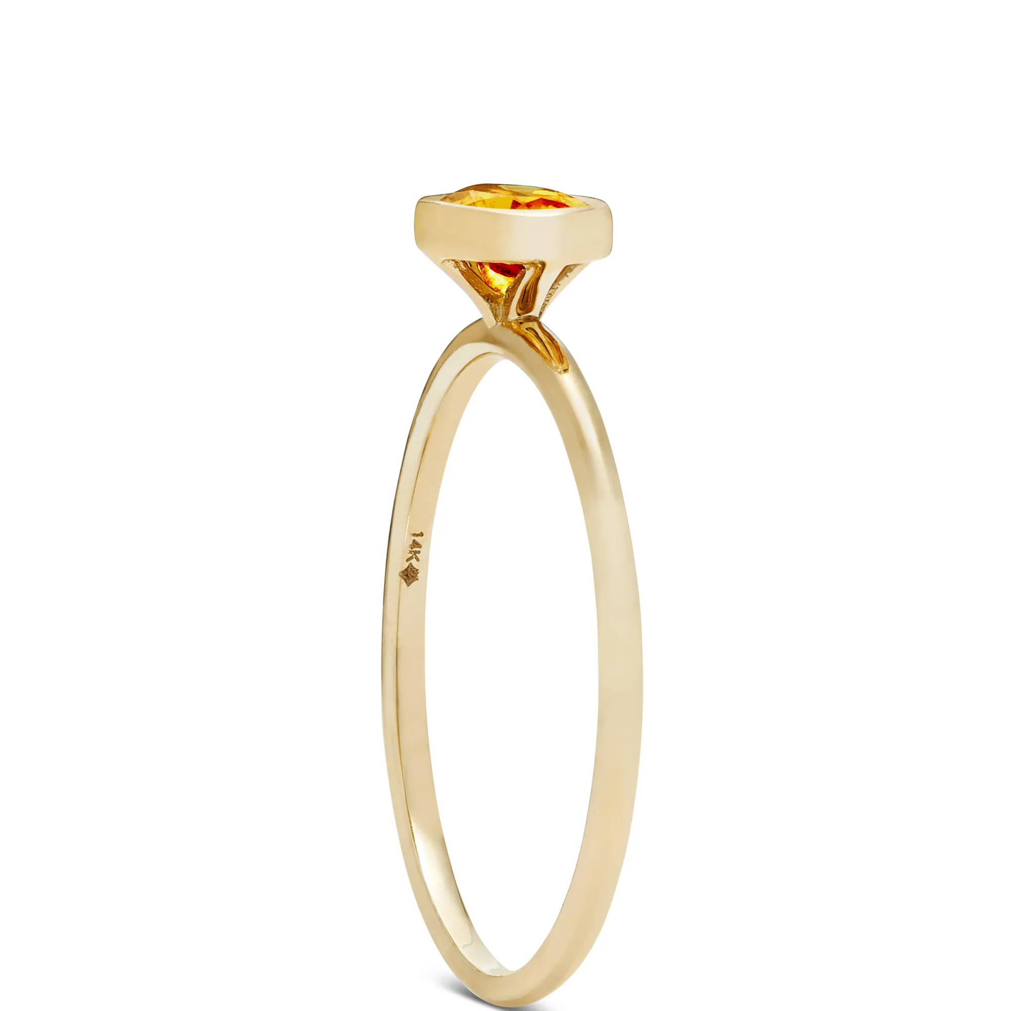 Oval Bezel Set Citrine Ring, 14K Online