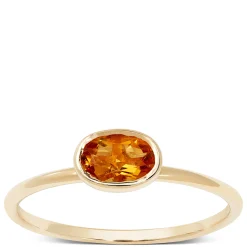 Oval Bezel Set Citrine Ring, 14K Online