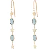 Oval Blue Topaz Dangle Earrings, 14K Yellow Gold Best