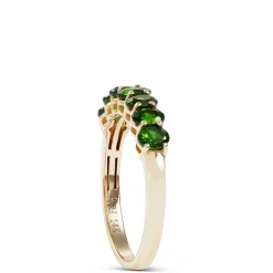 7 Oval Chrome Diopside Ring, 14K Yellow Gold Online