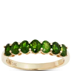 7 Oval Chrome Diopside Ring, 14K Yellow Gold Online