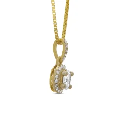 Oval Cluster Diamond Pendant, 14K Yellow Gold Clearance