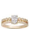 Oval Cluster Diamond Ring, 14K Yellow Gold Clearance