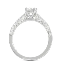 Oval Cut Diamond Engagement Ring, 18K White Gold