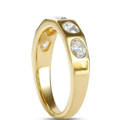 Oval Diamond Band, 1 Carat Total Weight, 14K Yellow Gold Discount